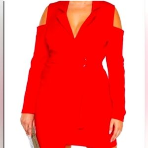 🔥Red Cold Shoulder Blazer Dress🔥